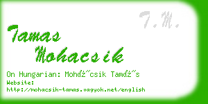 tamas mohacsik business card